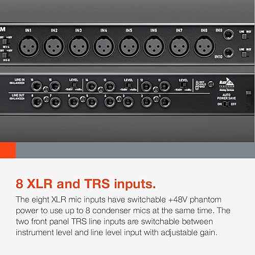 Miniatura 5 de Tascam US-16x08 Interfaz USB AudioMIDI para grabación, grabación de tambor, 8 entradas XLR8 14 pulgadas, 8 salidas, software de control
