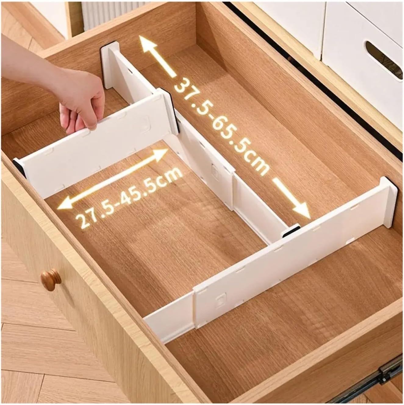 Telescoping Drawer Divider DIY Adjustable Cabinet Clapboard Multifunctional Organization(L)