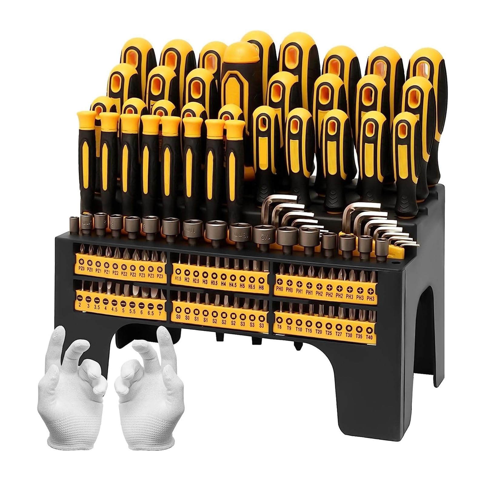 Ngdfvbdbd Women's One Color Hand Tool Sets Magnetic Screwdriver Set Repair Tool Precision Screwdriver Set Nut Driver And Bit Set Hex Wrench Kit With Storage Rack Diy Tool Set