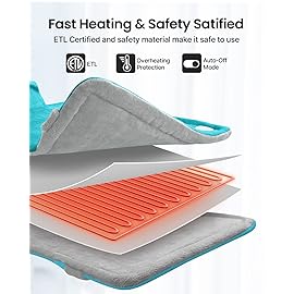 RENPHO Heating Pad for Back Pain Relief, Christmas Gifts for Men Women, FSA Eligible, Stocking Stuffers, Edge Weighted Electric Heat Pad for Neck and Shoulder, ETL Certified, 24x33, Gray Green