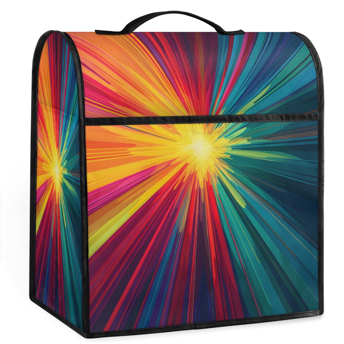 Coffee Maker Cover Colorful Pattern Kitchen Appliance Covers Small Appliance Covers Blender Cover Juicer Cover Dust Covers for Kitchen Appliances with Top Handle and Pockets,Washable,B562