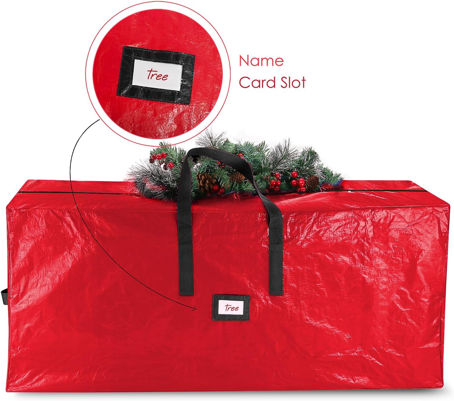 Hearth & Harbor 9 ft Plastic Christmas Tree Storage Bag - Red