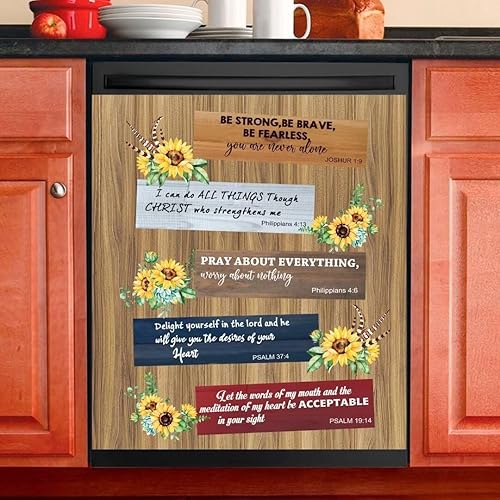 Calcomanía magnética para lavavajillas con versículos de la Biblia cristiana, calcomanías magnéticas rústicas inspiradoras con versículos de la