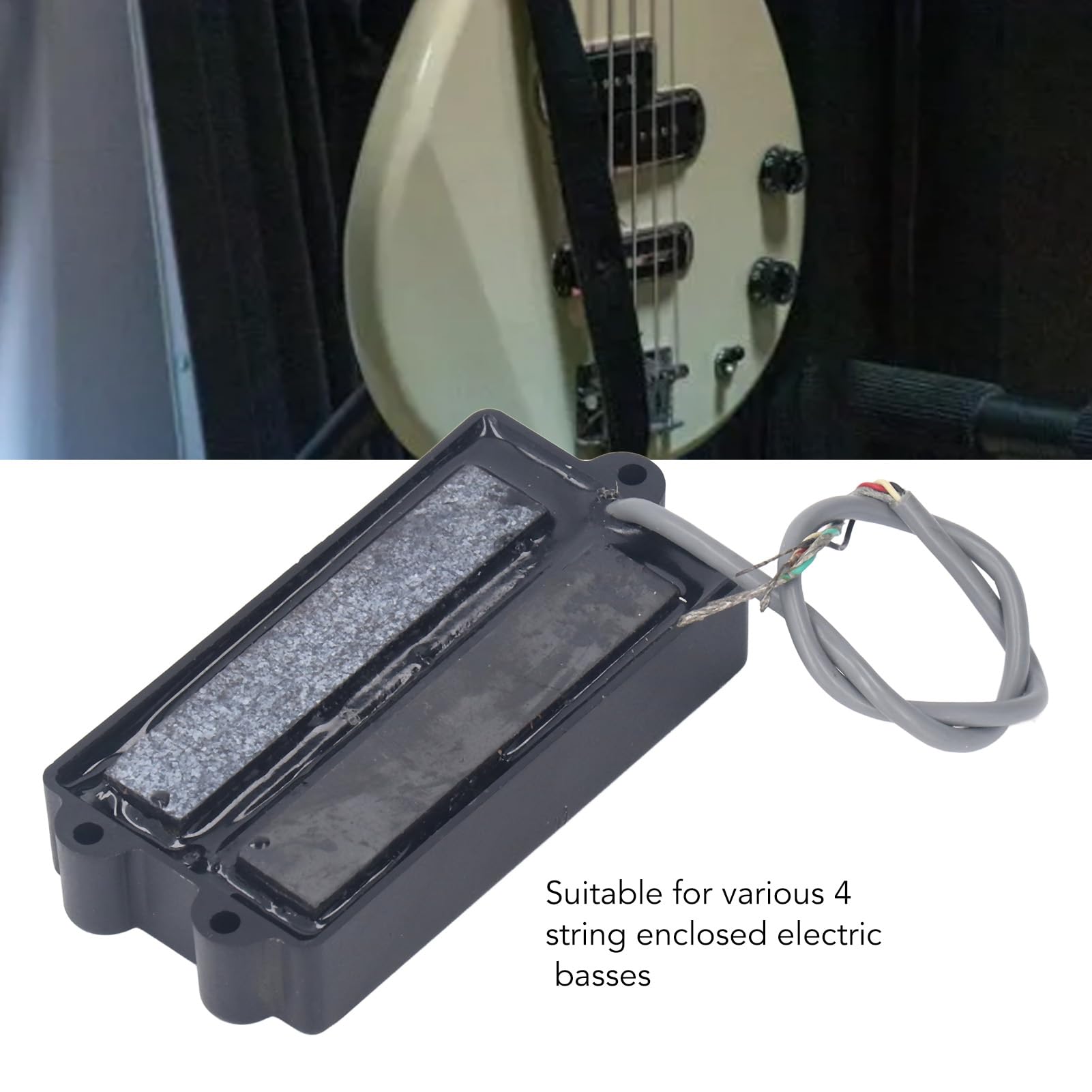 SEAFRONT Bass Tonabnehmer Humbucker Pickups Bass Pickup, 4 String Bass Pickup Geschlossene Dual Coil Raulos 4 Saiten -Gitarren Elektrische Bass -Pickup -Gitarre Teil