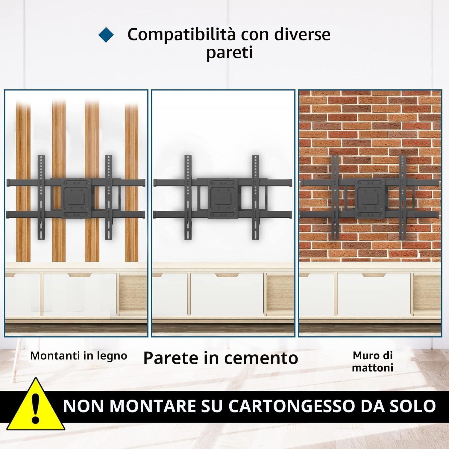 BONTEC Supporto TV Parete Braccio Articolato Extra Lungo 1040 mm 32-75 Pollici 60 kg VESA 600x400 mm