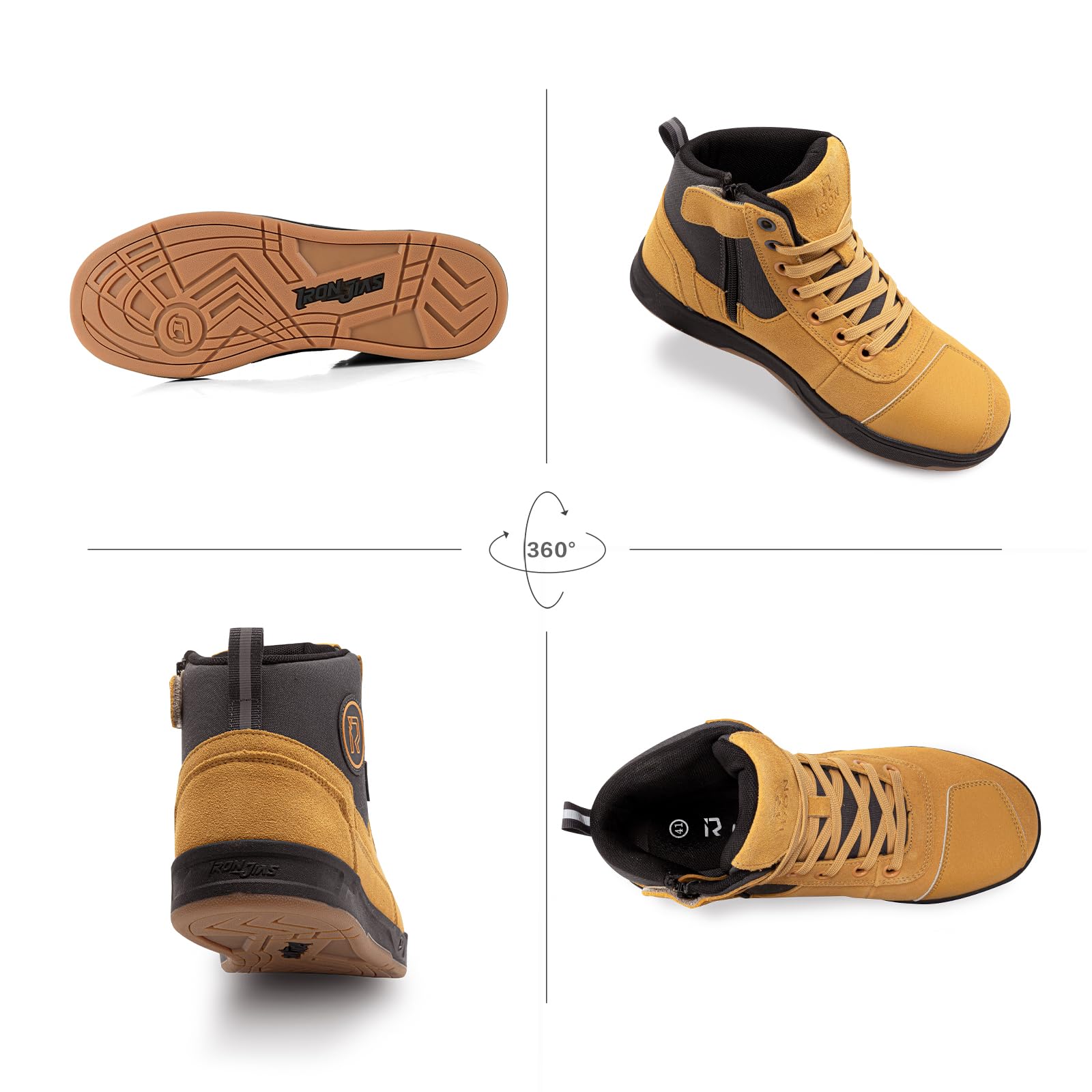 IRON JIA'S Chaussures Moto Bottes Moto Hommes, Adaptées à Toutes Les Saisons Imperméables Antidérapantes Respirantes à la Mode et Cnfortables Noir