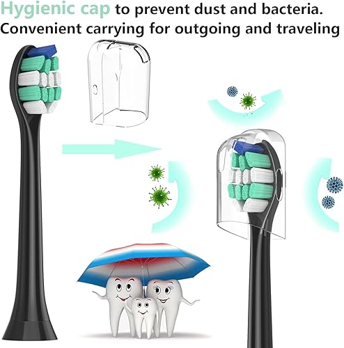 Miniatura 7 de Zegupal Cabezales de cepillo de dientes compatibles con cepillo de dientes eléctrico Philips Sonicare, 4 cabezales de cepillo de diamante, 4