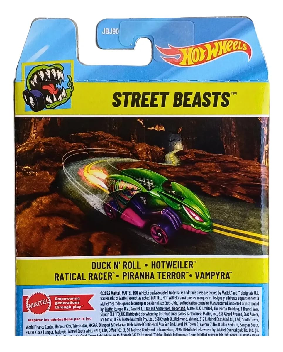 Hot Wheels Car 2025 Street Beasts Pack of 5 (Duck N Roll