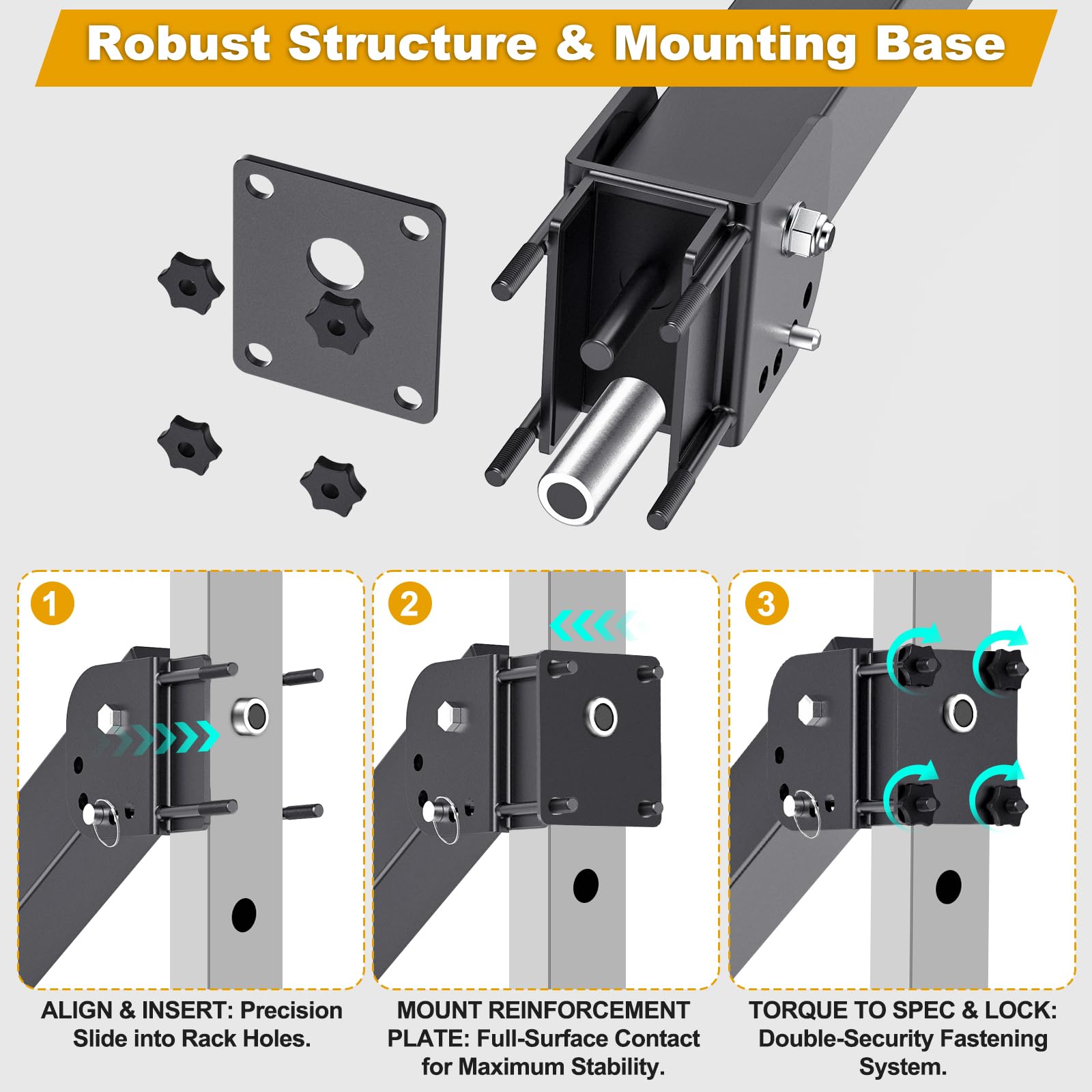 Kipika Power Rack Jammer Arms – Verstellbare Höhe & Winkel Hebelarmsystem für Power Cages mit 1,6 cm oder 2,5 cm Löchern – passend für 5,1 cm olympische Platten – 1 Paar