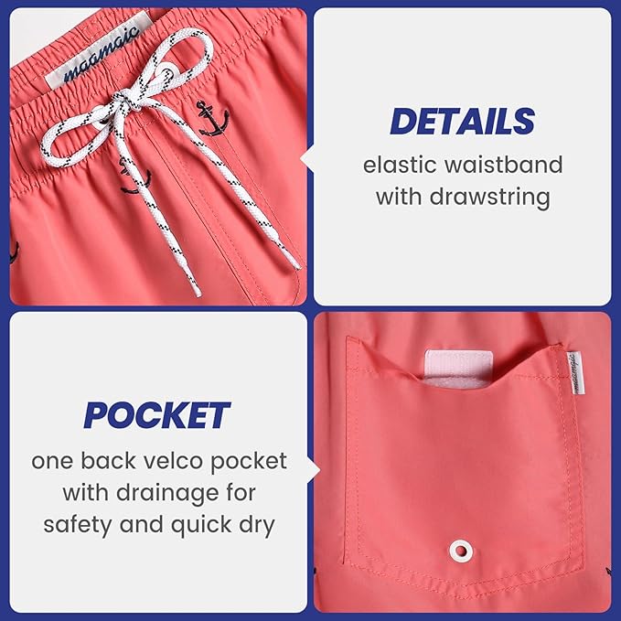 The Maamgic Men's Swim Trunks are quick-drying swim shorts designed for comfort and style while at the beach or pool. They feature a mesh lining for added support and breathability, making them suitable for swimming, surfing, or simply lounging by the water. The funny and vibrant designs on the swim trunks add a playful touch to your beachwear wardrobe.