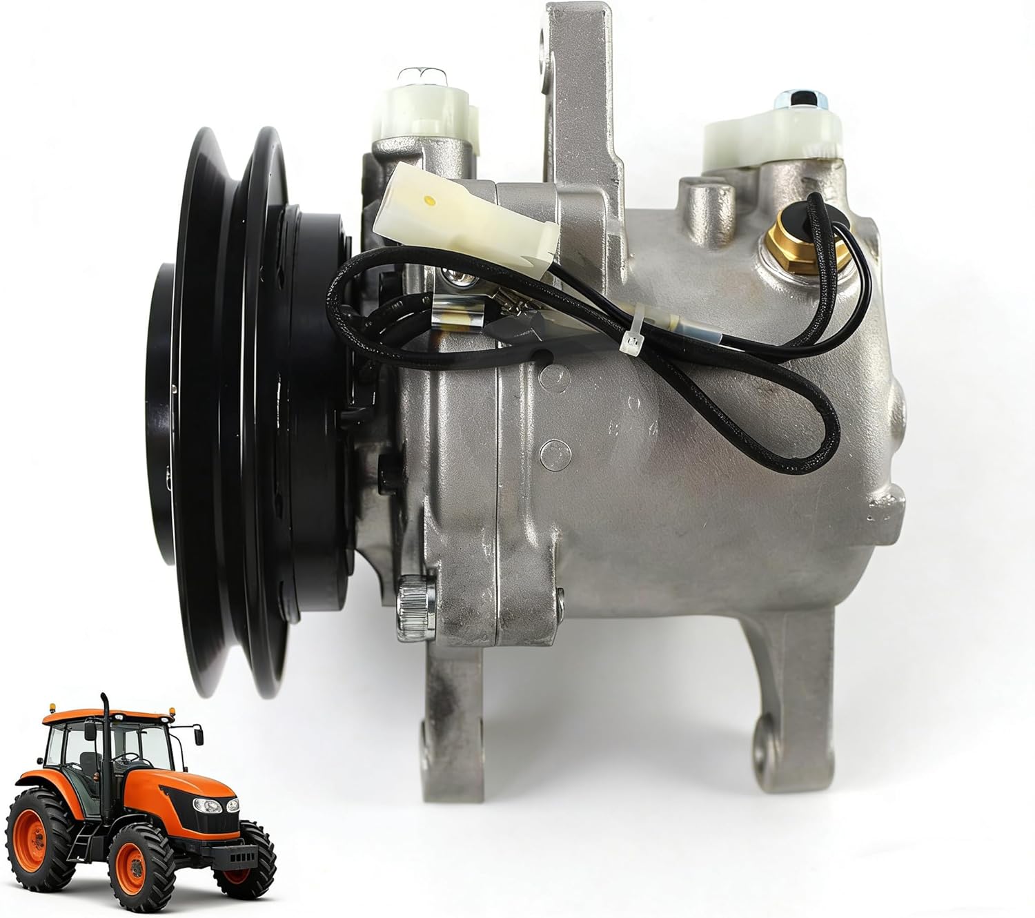 PANGOLIN AC Compressor fits for Kubota M108S SVO7E M5040 M8540 M9540 Tractor, Replace 3C581-97590 3C58197590 3C58150060