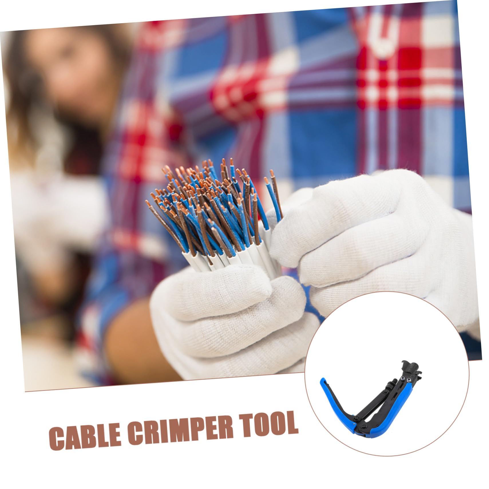 Pinza Crimpatrice Coassiale Blu per Cavi, Multifunzione | Acciaio Inossidabile e Plastico, per Rete e Video F, Uso Casa e Ufficio, Formato Compatto