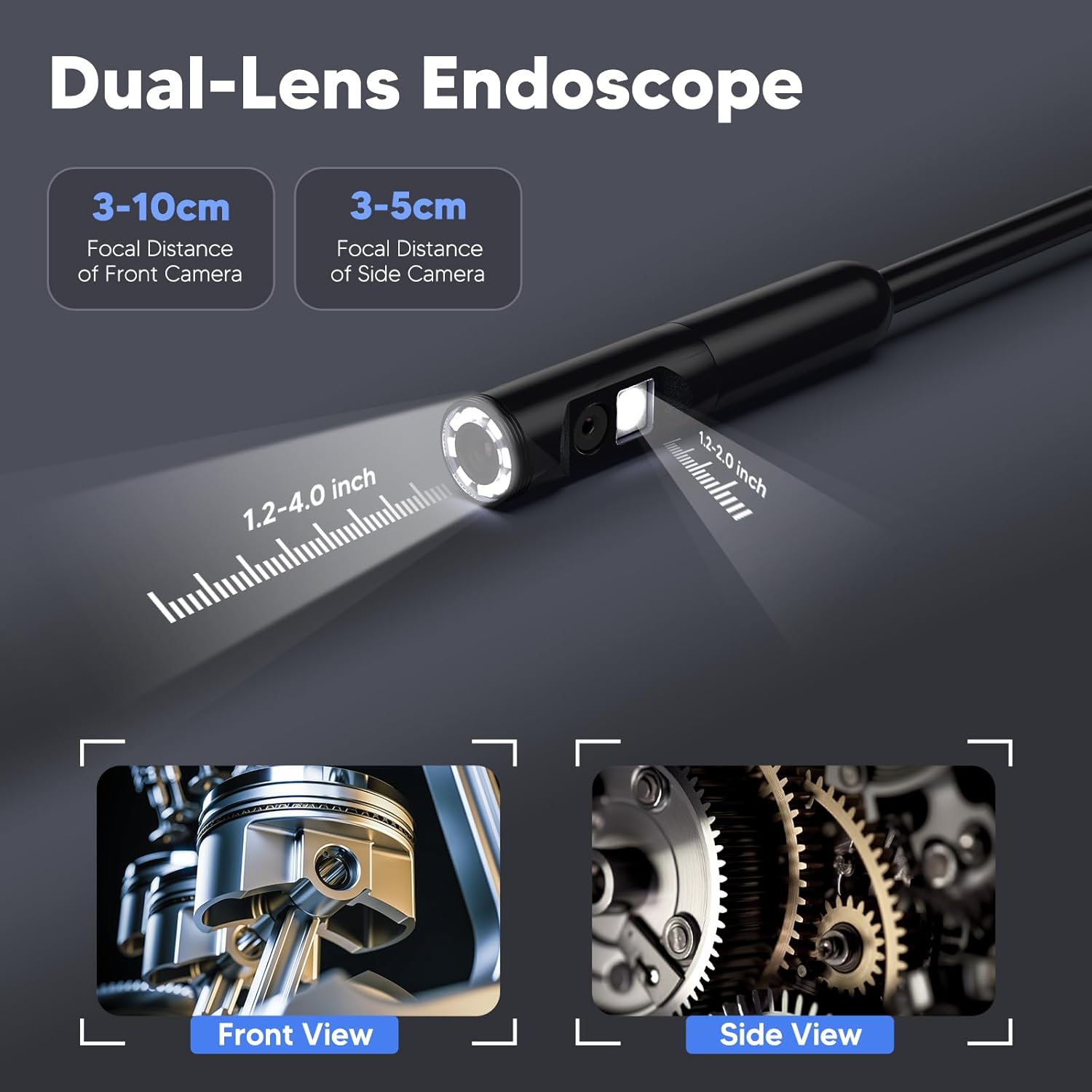 BlueFire Upgraded Endoscope Camera with Light, 1920P HD Borescope, 16.4ft Semi-Rigid Snake Camera for Android and iOS Smartphone, Tablet, Black, IP67 Waterproof