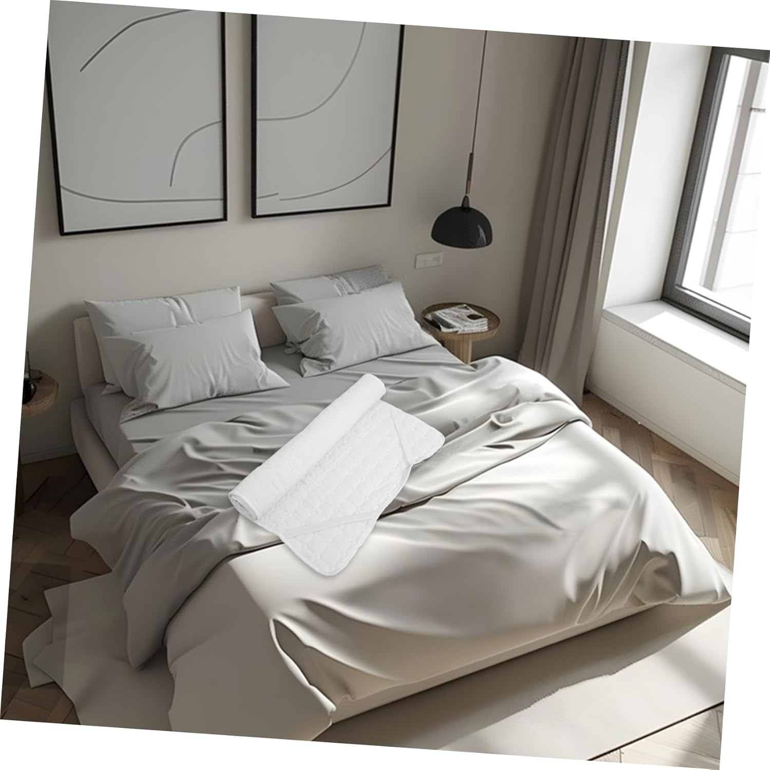 PRETYZOOM 120g Protective Mattress Cover Elastic Straps Stain Resistant Dustproof Multipurpose for Home Hotel