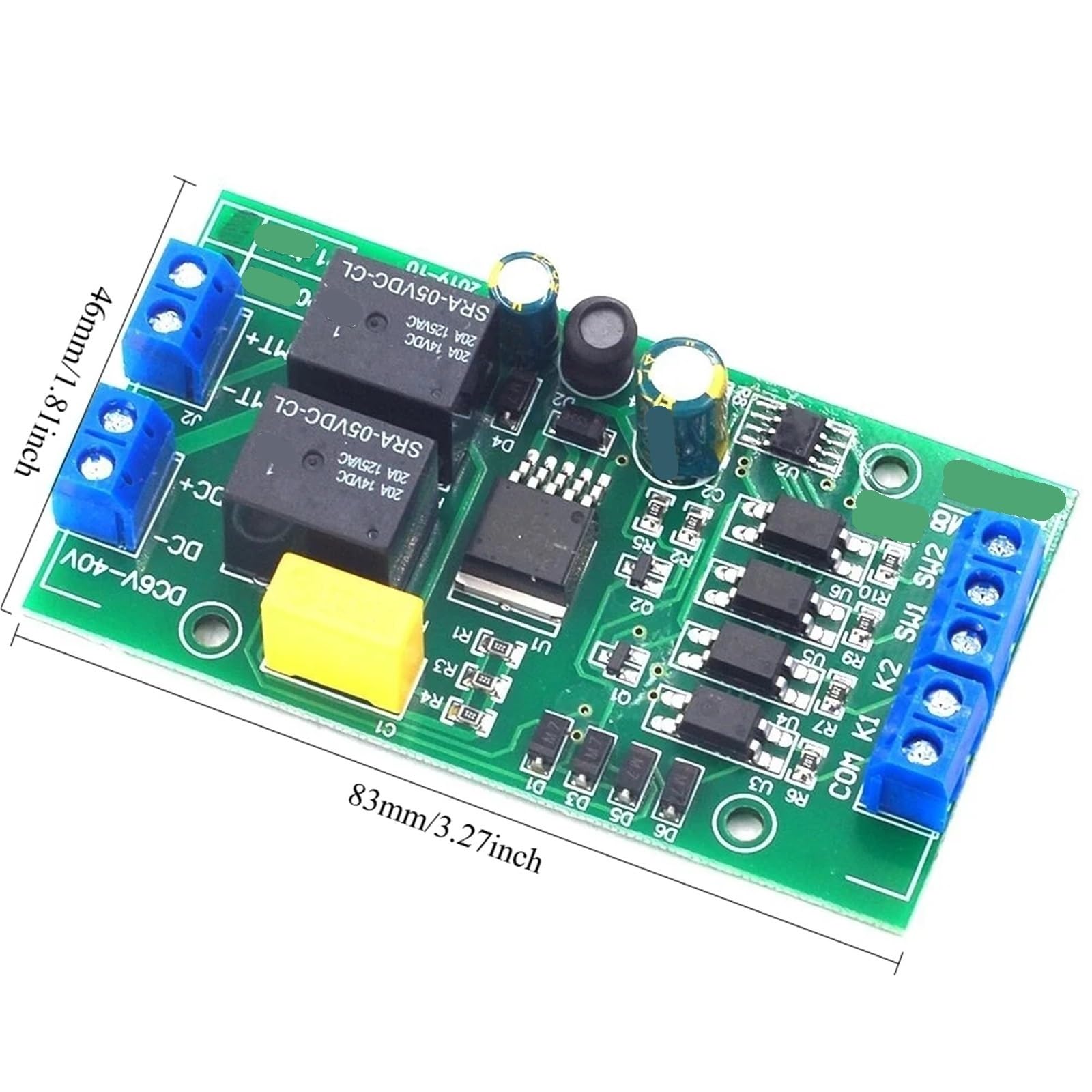 Motortreiber, 2er-Pack DC 5 V 12 24 Gleichstrommotor-Vorwärts- Und Rückwärtsregler, Hochstrom Mit Begrenzungsrelais-Treiber, Aufzugssteuerplatine,Intelligente Steuerung