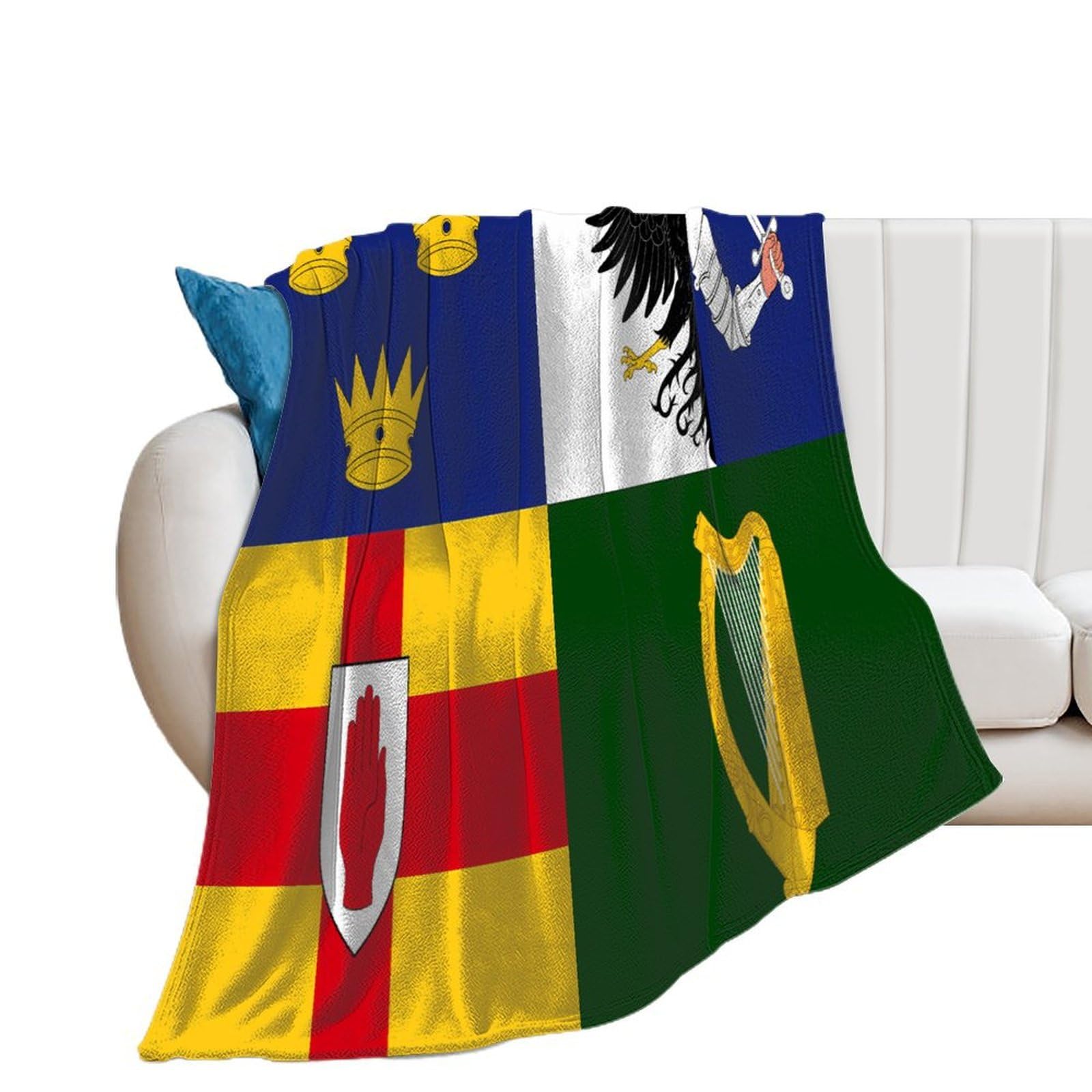 OUTBDNVFSA Four Provinces of Ireland Flag Throw Blanket Lightweight Summer Blankets for Bed Sofa Camping Travel