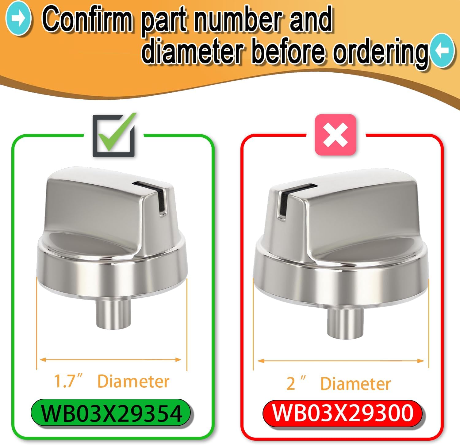 Upgraded WB03X29354 Gas Range Compatible with GE Profile Stove Knobs, Replacement for Part Number WB03X29354 AP6327766 4585908, Replaces PS12296156 EAP12296156, Fits Models PGP9030SL1SS PGP7030SL1SS