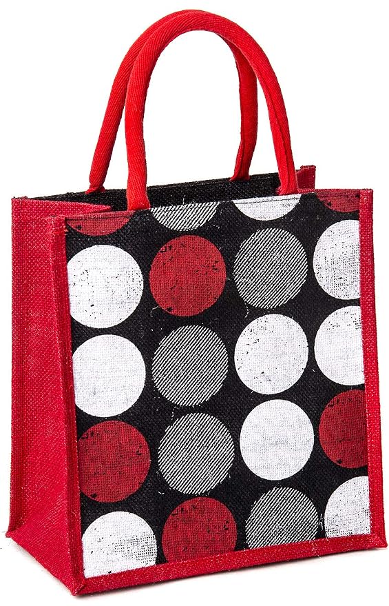 H&B Jute bag for lunch box –bag for tiffin, bags for men, bags for women, bags for kids, jute bags for office, lunch bag, bags for girls – ZIP, BOTTLE HOLDER – Circle