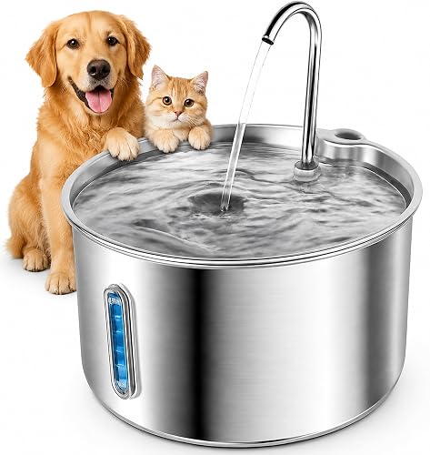 adorabby Stainless Steel Cat Water Fountain 4L/135oz Ultra Quiet with Auto Shut-Off, LED Alert & 3 Flow Modes adorabby Stainless Steel Cat Water Fountain 4L/135oz Ultra Quiet with Auto Shut-Off, LED Alert & 3 Flow Modes