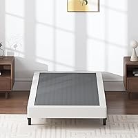 Vista 5 de Box Spring Twin – Muelles de caja de metal resistentes de perfil bajo de 3 pulgadas para cama individual, base de colchón, fácil montaje, funda