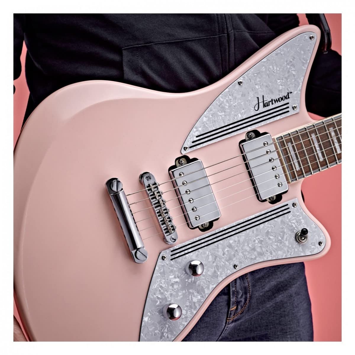 Hartwood Offset Vintage Style E-Gitarre, Strawberry Milkshake