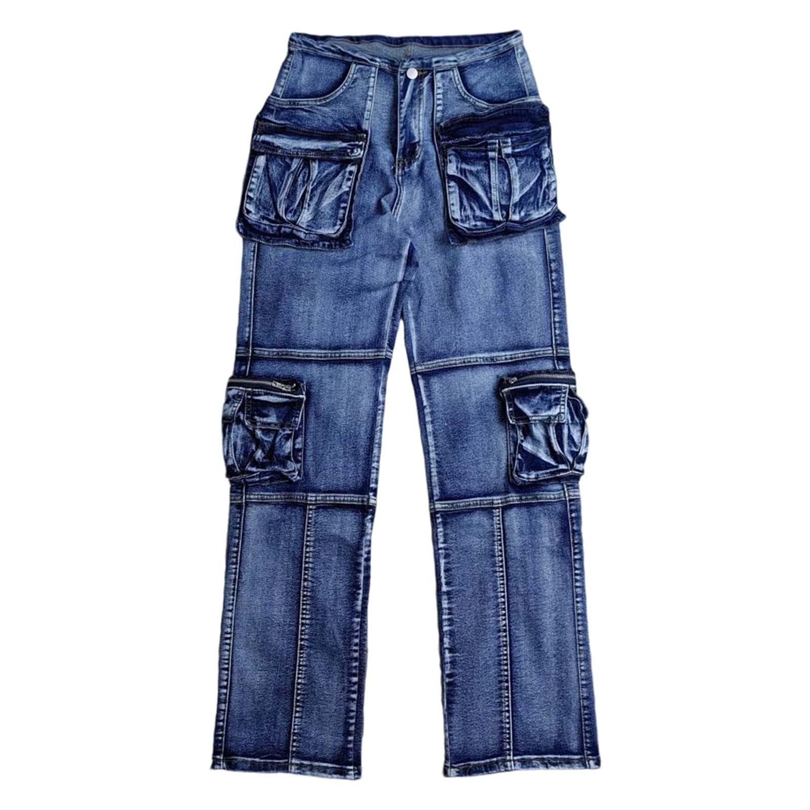Jean Large Femme Bootcut Skinny Taille Haute Indigo Blanc Pantalon Noir Chic Et Elegant Jeans High Rise Elastique Extensible Toutes Saisons