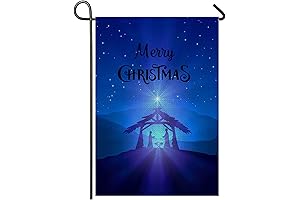 Merry Christmas Nativity Burlap Garden Flag for Festive Outdoor Decor