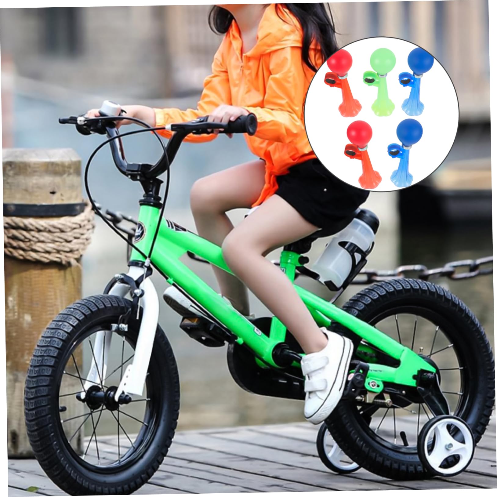 HANABASS Klaxon De Vélo Garçon Fille Klaxon Portable Et Puissant pour Sécurité Routière Accessoire De Cyclisme Plastique Couleurs Aléatoires