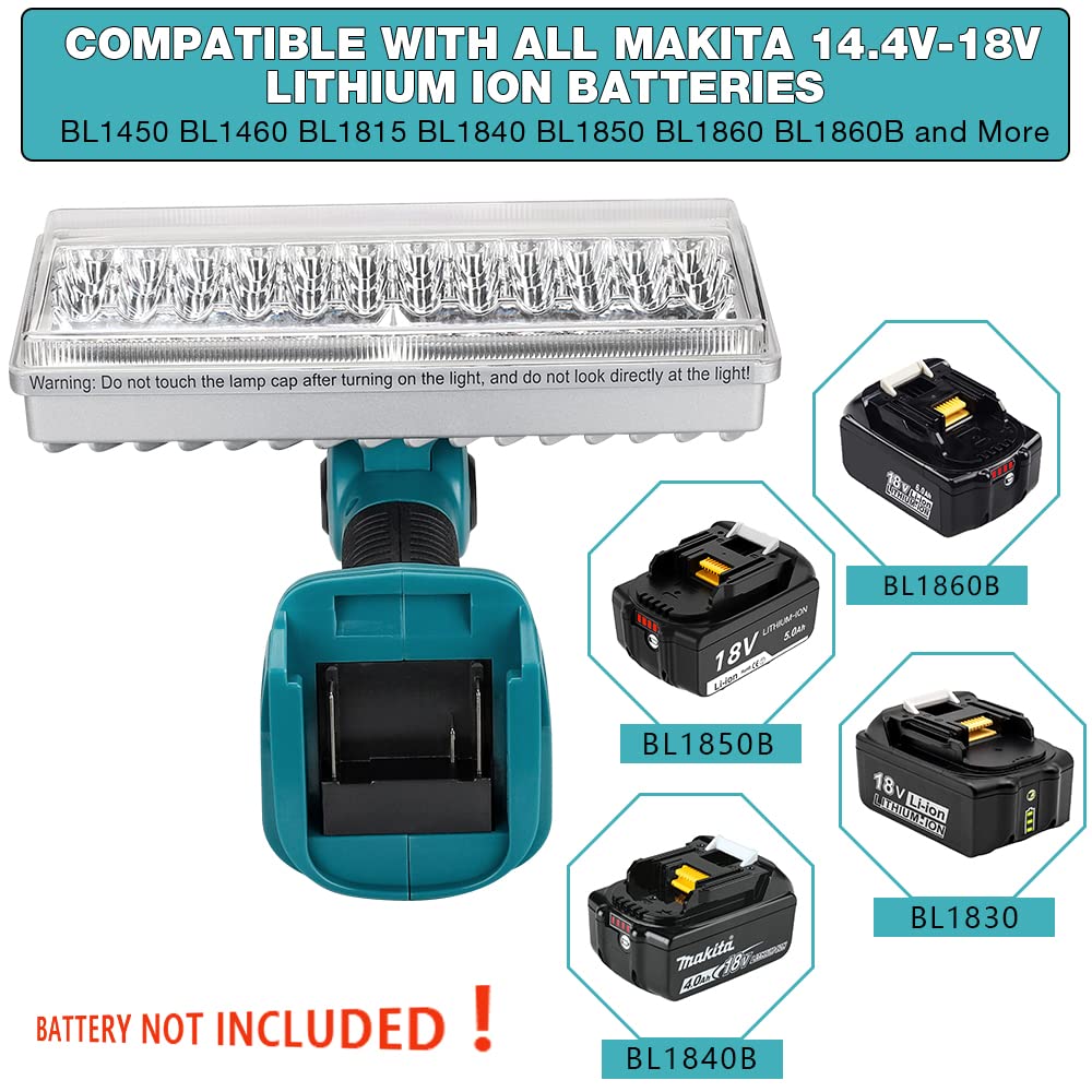 40W Akku-LED-Arbeitsleuchte, YEX-BUR 4200LM Tragbarer Baustellenscheinwerfer Flutlicht mit USB-Anschluss Stromversorgung über Makita 14,4 V 18 V Lithium-Ionen-Batterien BL1860 BL1850 BL1840 BL1830
