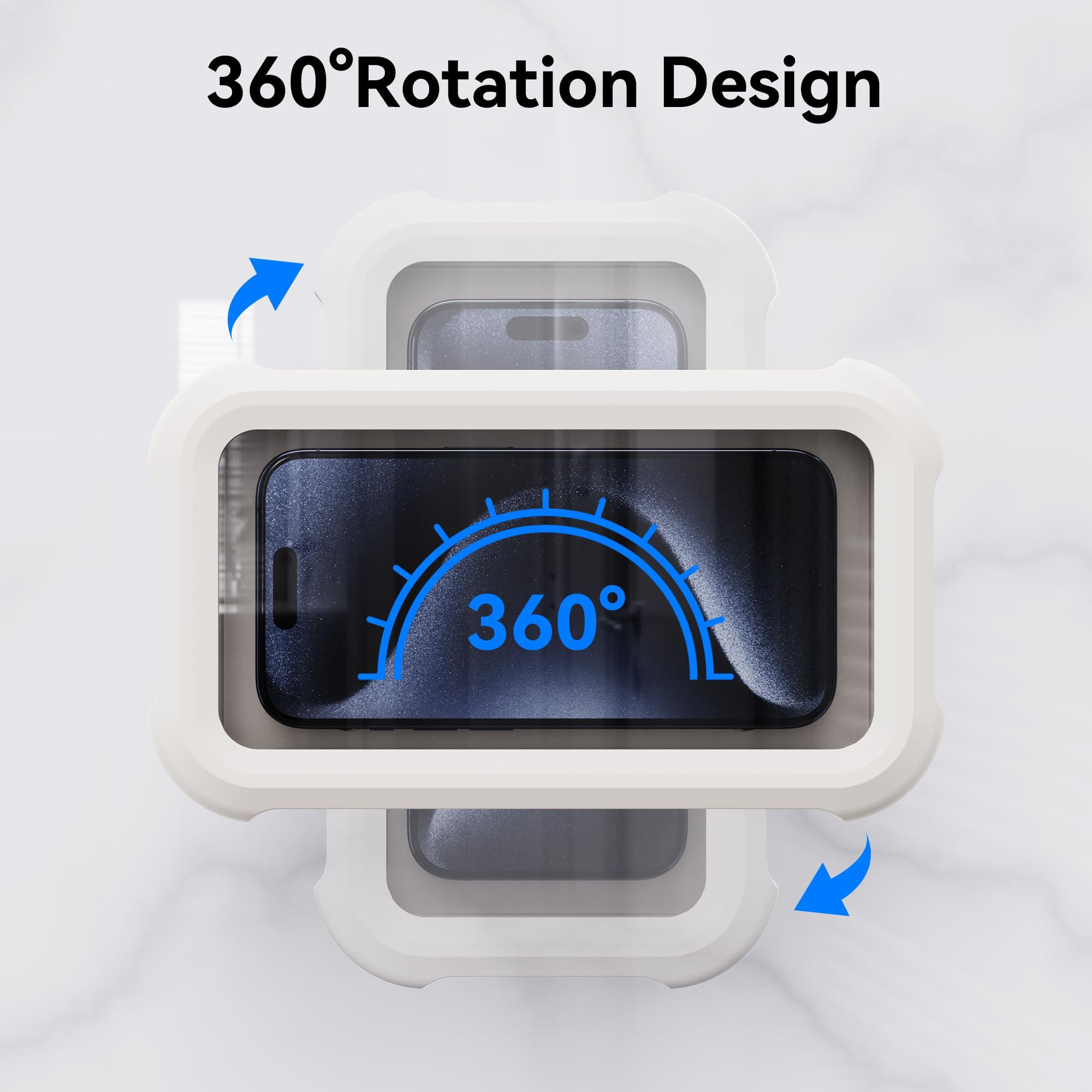 Citymore Waterproof Shower Phone Holder - 360° Rotating Suction Cup Mount For 4-7 Inch Phones