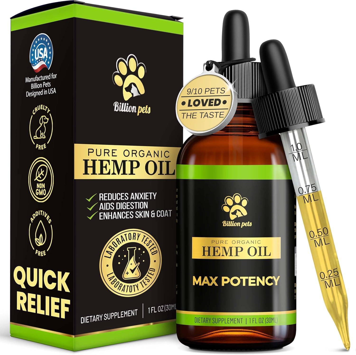 Hemp Oil for Dogs and Cats - Helps with Anxiety, Pain, Stress, Sleep, Arthritis, Seizures Relief - Hip and Joint Support - Calming Drops Treats