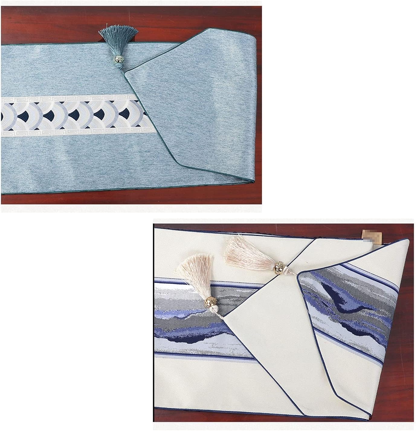 Embroidered Flower Table Runner Kitchen Home Party Festival Runner Rectangular Table Runner Handmade Artistic Top Decoration (D 33 * 150cm)