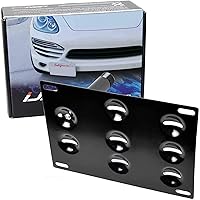 Vista 1 de iJDMTOY Kit de adaptador de soporte de montaje para placa de matrícula con gancho de remolque para parachoques delantero sin taladro, compatible