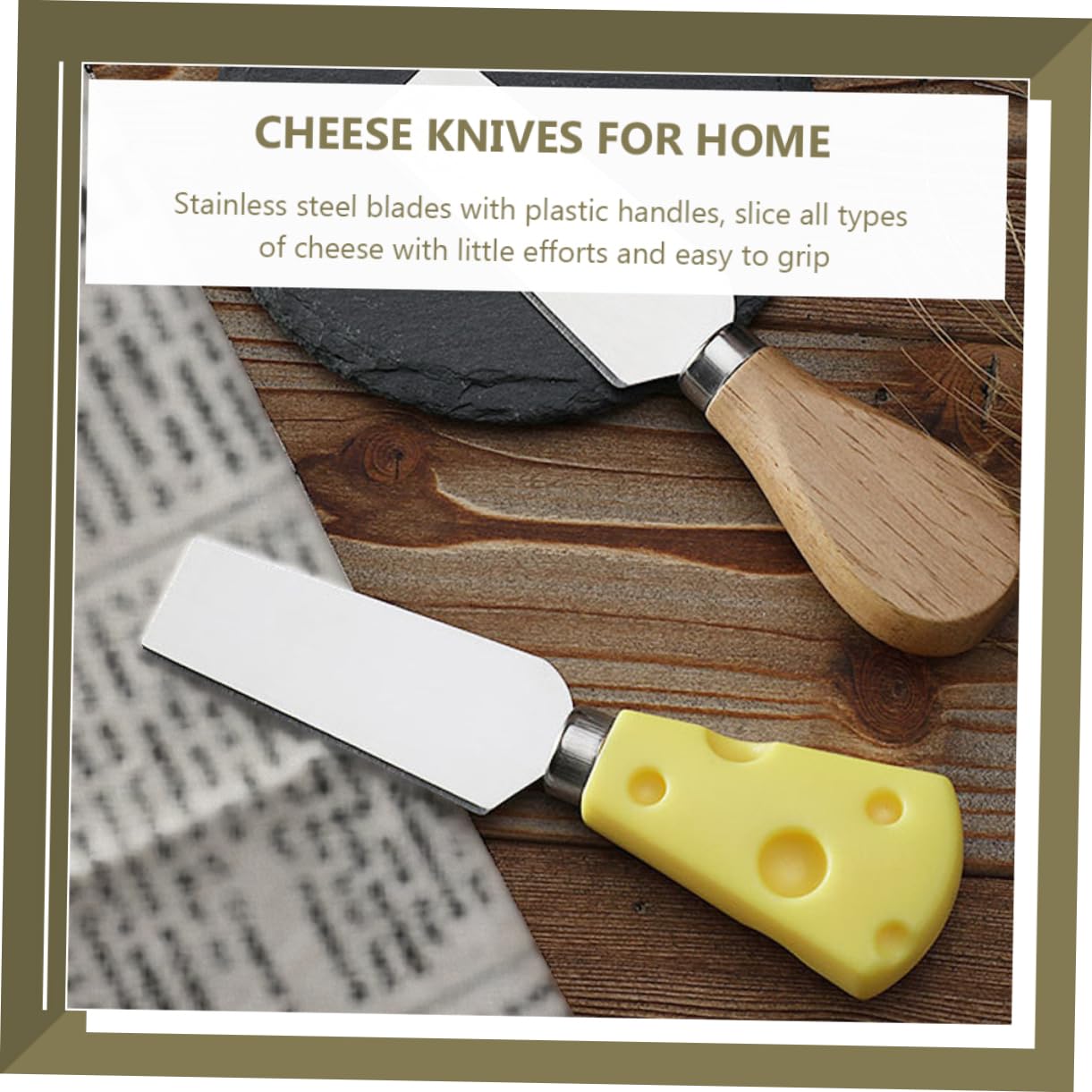 FUNOMOCYA Stainless Steel Cheese Knives 5 Piece Set Restaurant Easy to Clean Store