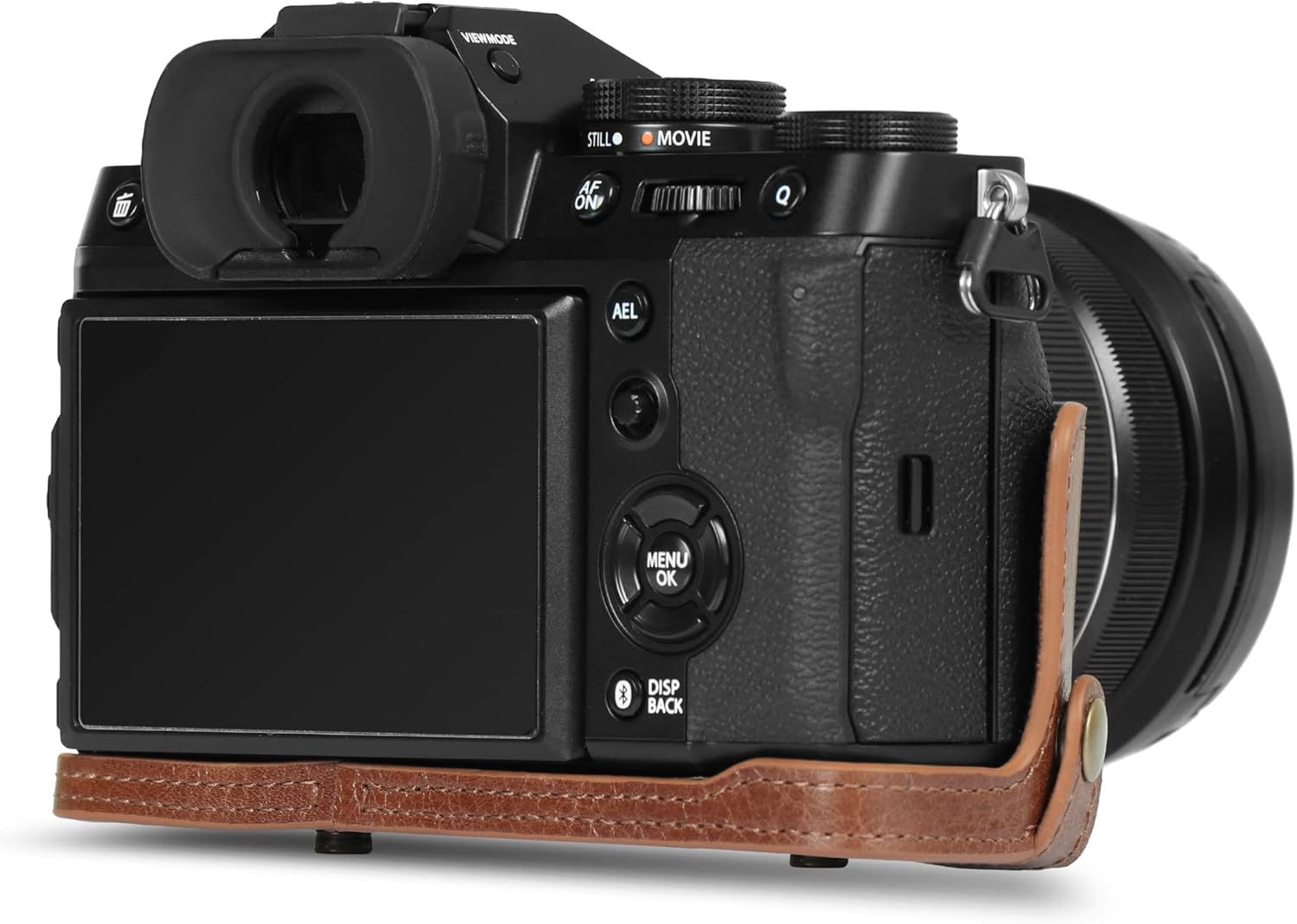 MegaGear Ever Ready Genuine Leather Camera Case Compatible with Fujifilm X-T5 (16-80mm)(Brown)