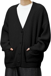 [22 Wear] カーディガン メンズ 冬 春 秋 ニット セーター カーディガン 大きいサイズ ゆったり ニット ジャケット スクール ロング Vネック 編み ストライプ柄 無地 カジュアル ファッション