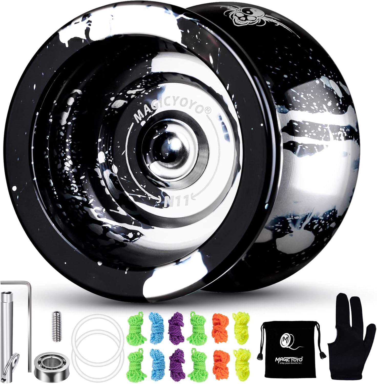 Dual Purpose Yoyo N11 Black Silver Responsive Yoyo for Kids