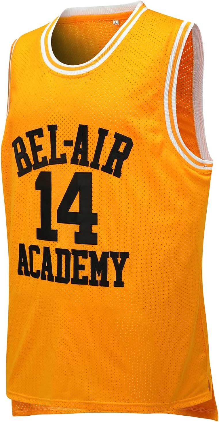 14 The Fresh Prince of Mens Bel Air Academy Basketball Jersey 90s Hip Hop Clothing Mesh Stitched Sports for Party