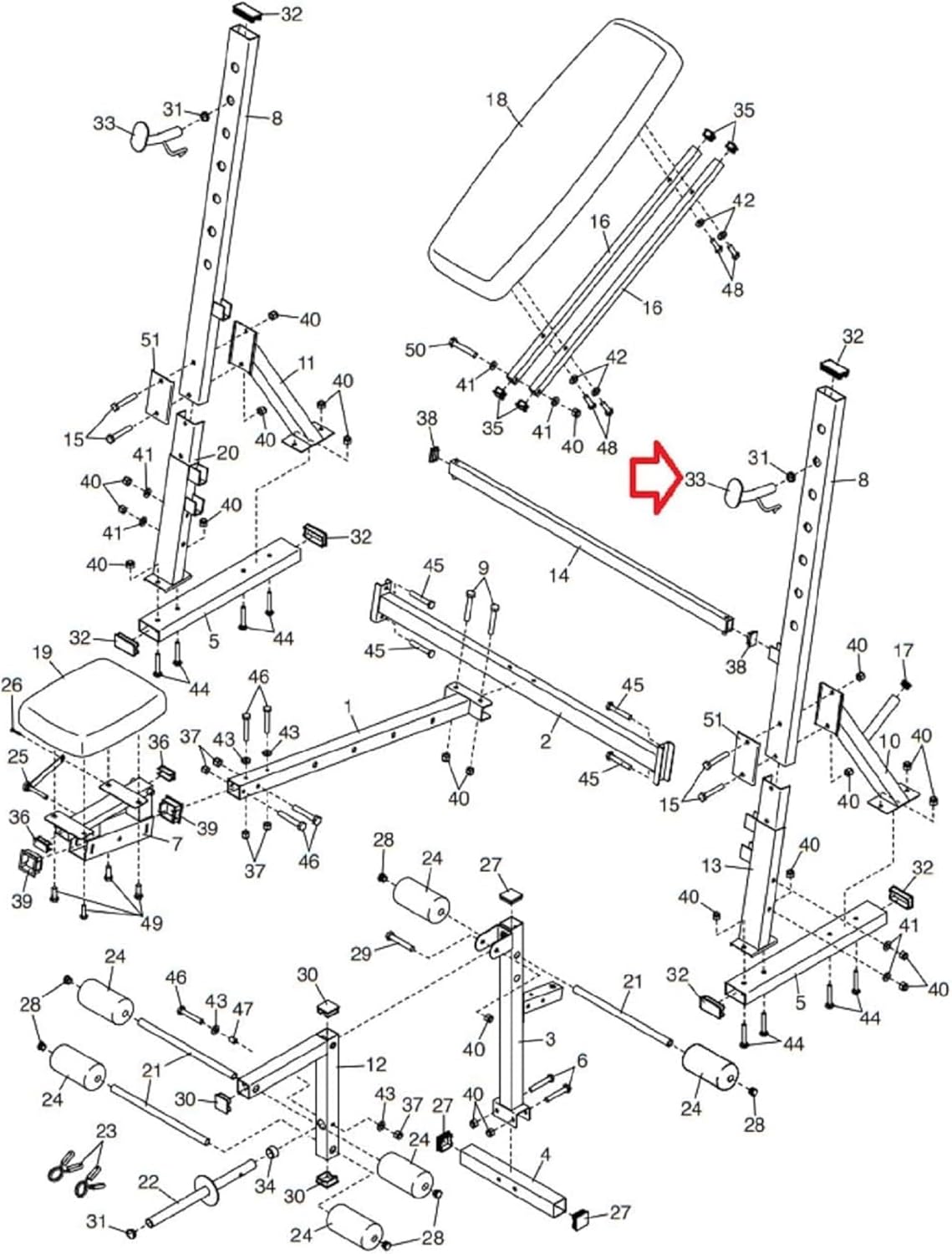 Hydra Fitness Exchange Heavy Duty Weight Lifting Weight Rest - Barbell Storage Rack Attachments Fitness Equipment Gym Accessories for Bench Replacement Part 315355 Works with Gold's Gym XR 10.1