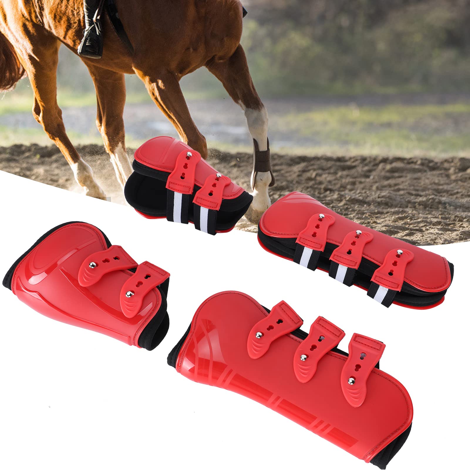 Protezione per Le Gambe del Cavallo a Ostacoli, Imbottitura Interna Morbida Ispessita con Guscio in PU, Protezioni per Le Gambe del Cavallo per Assorbire Gli Urti
