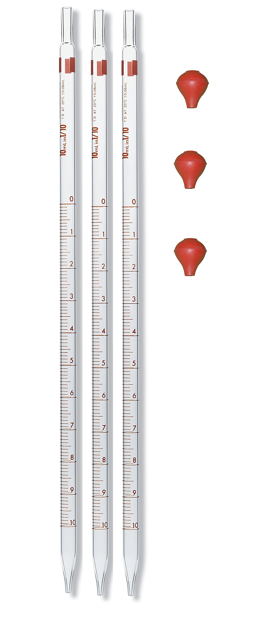 BFC Borosilicate Glass Pipette Graduated - 10ml X 3 with Pipette Bulb (Pack of 3) (B0725NCQ4T) Amazon Price History, Amazon Price Tracker