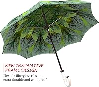 Vista 2 de LB - Paraguas de palo con mango de gancho - Paraguas de golf grande resistente al viento - Paraguas de lluvia colorido con manga - Paraguas