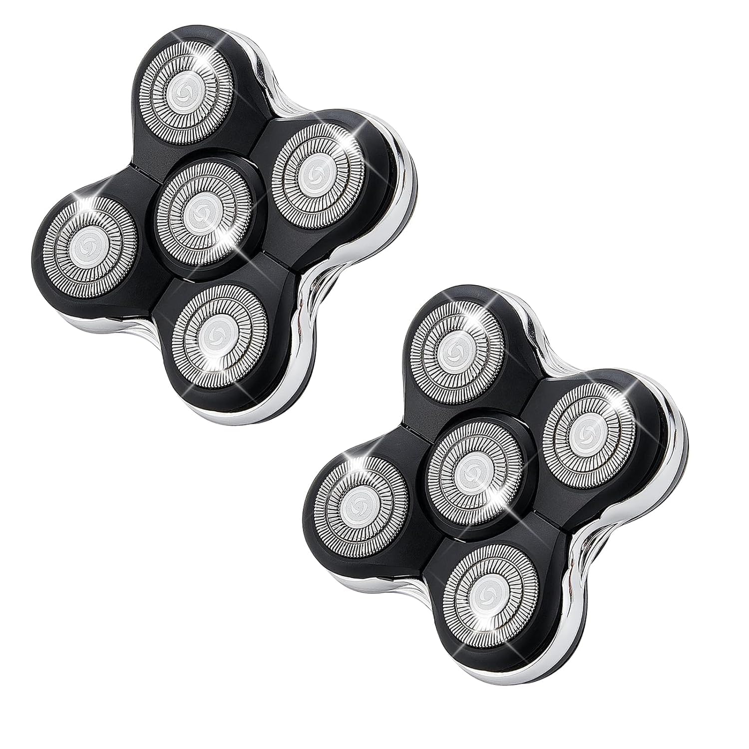 BESTBOMG Cabezal de afeitar de repuesto de 5 cuchillas compatible con las afeitadoras craneales Sku Pitbull, Butterfly Kiss y Palm afeitadoras eléctricas