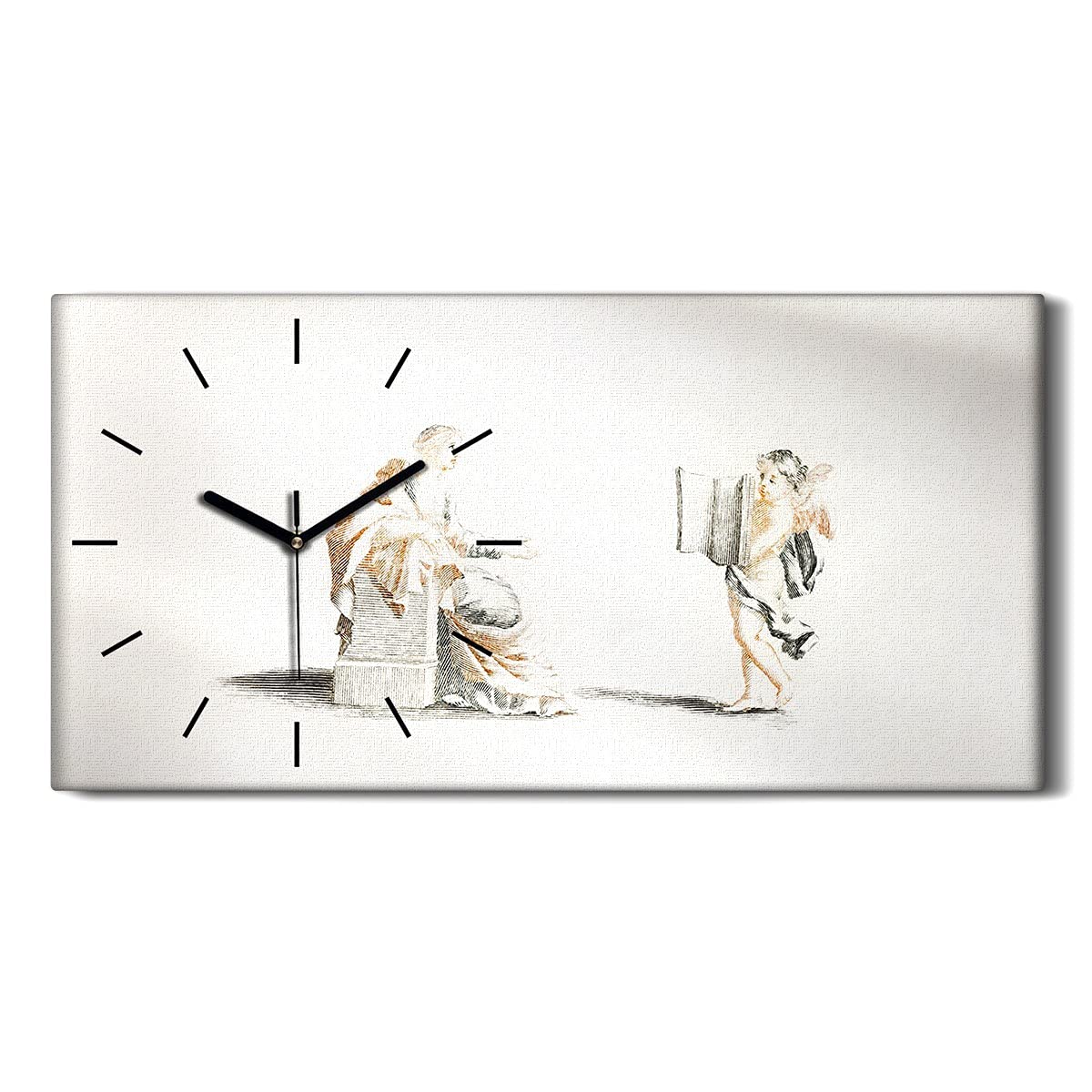 Horloge silencieuse 60x30cm pour dormir sans tic-tac dans la chambre