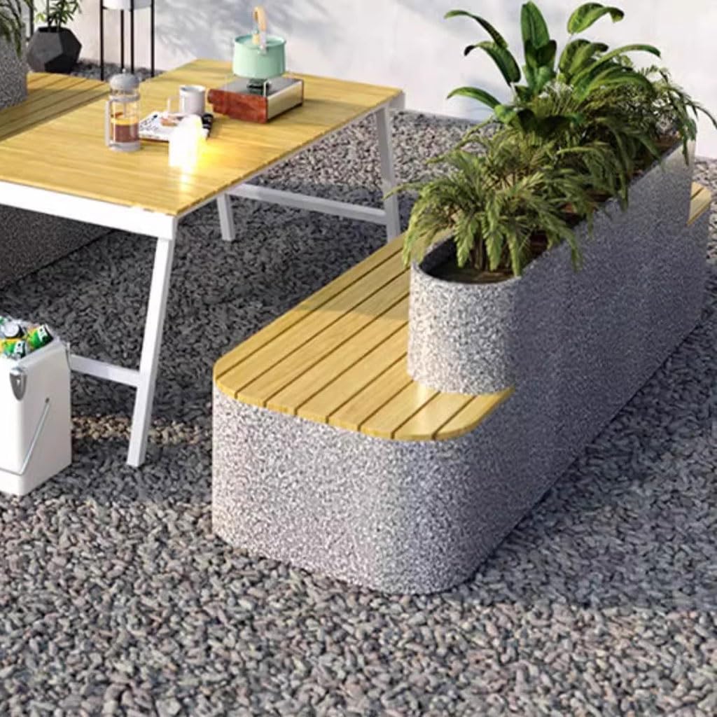 Zewnętrzne ławki ogrodowe kombinacje ogrodniczych imitacja ogrodników Terrazzo, ławki i rabaty na zewnątrz Ławka zewnętrzna (B 180 cm)