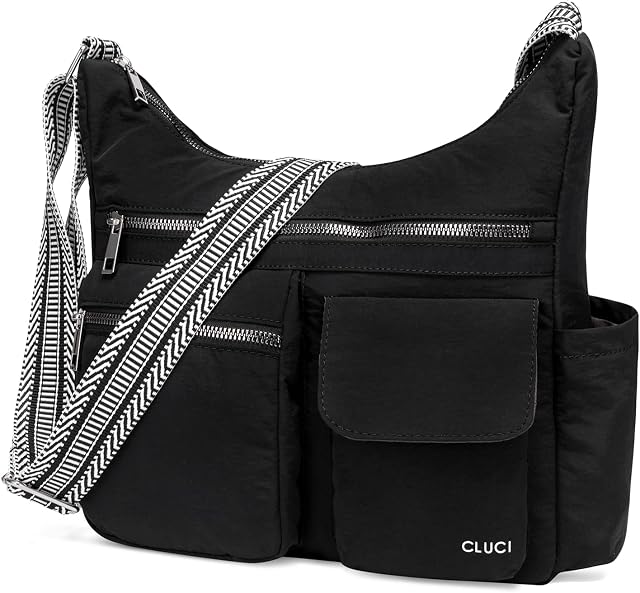 CLUCI Sacs pour femmes Sac à bandoulière Purse pour femmes Nylon Sac à main Purse Pour dames Imperméable