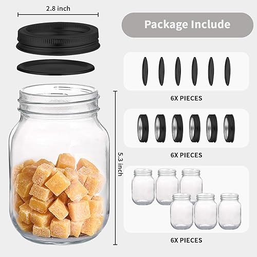 Miniatura 3 de novelinks Tarros de plástico transparente de 16 onzas con tapas herméticas, tarros de plástico de 16 onzas con tapas para almacenamiento de cocina y