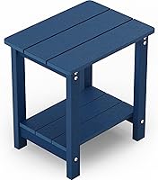 Vista 15 de MXIMU Mesa auxiliar exterior Adirondack de doble capa, mesas laterales exteriores cuadradas resistentes al clima, mesa auxiliar exterior