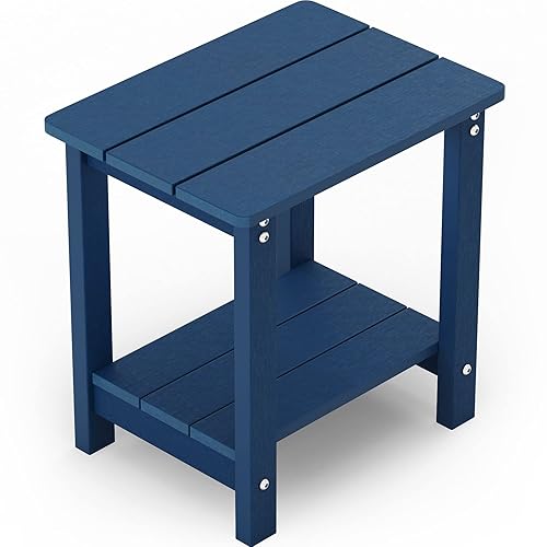 Outside Adirondack Side Table Double Layer, Weather Resistant Square Outdoor