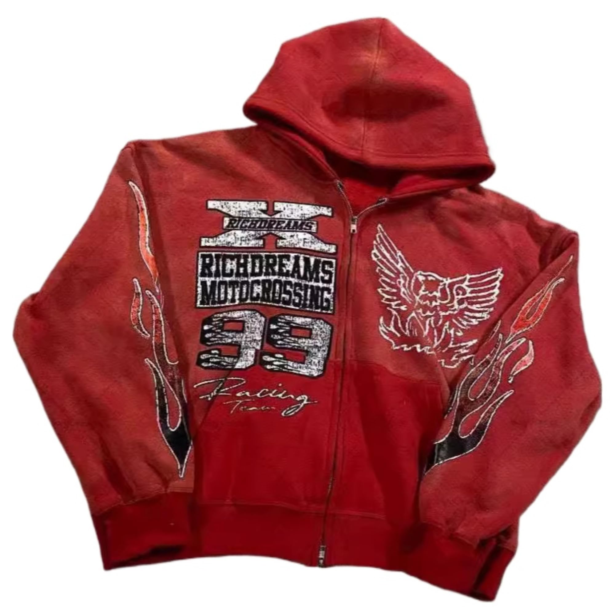 Kapuzenpullover mit Reißverschluss, Grunge-Jacken, Streetwear, Y2K, Unisex, Emo, Vintage, 2000er, Oberbekleidung, Oversize-Kapuzenpullover mit Aufdruck, Star-Rapper